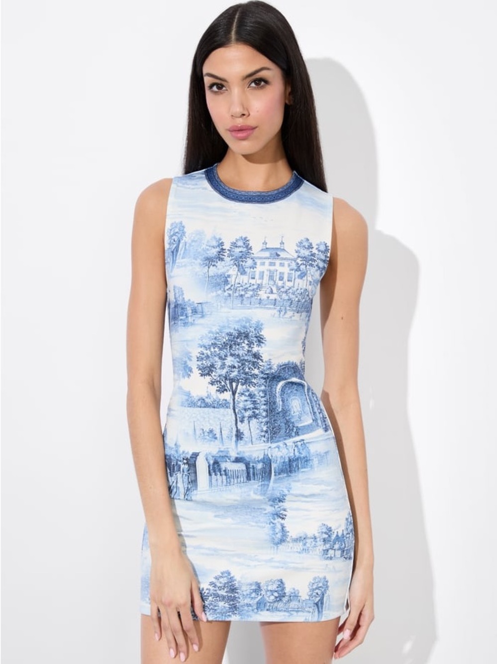 Alice + Olivia Wynell Blue Toile Print Bodycon Mini Dress NWT